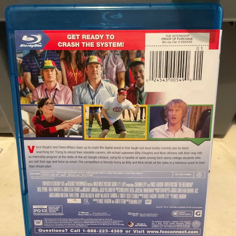 Blu Ray Disc -The Internship. V56